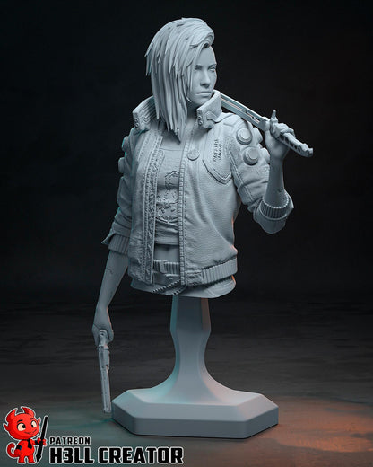 Female V from Cyberpunk 2077 (fan art) | Full Model or Bust | Miniature scale 1:12 | h3LL Creator | DIY Model Kit