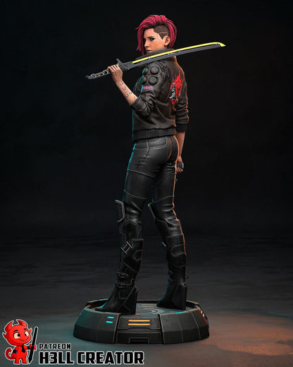 Female V from Cyberpunk 2077 (fan art) | Full Model or Bust | Miniature scale 1:12 | h3LL Creator | DIY Model Kit