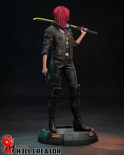 Female V from Cyberpunk 2077 (fan art) | Full Model or Bust | Miniature scale 1:12 | h3LL Creator | DIY Model Kit