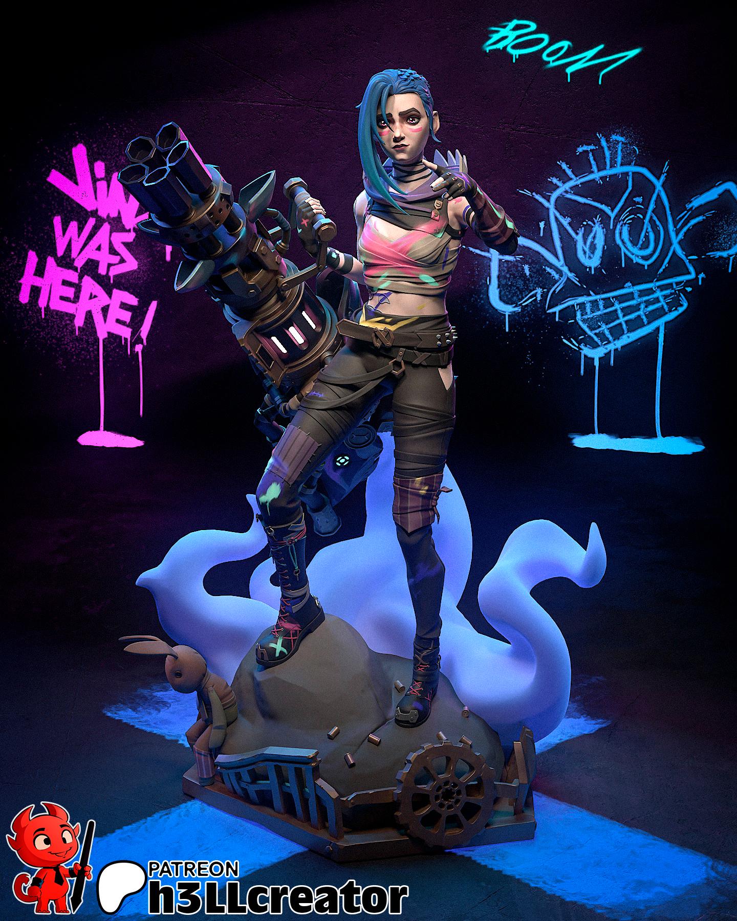 Jinx from Arcane (fan art) | Full Model or Bust | Miniature scale 1:12 | h3LL Creator | DIY Model Kit