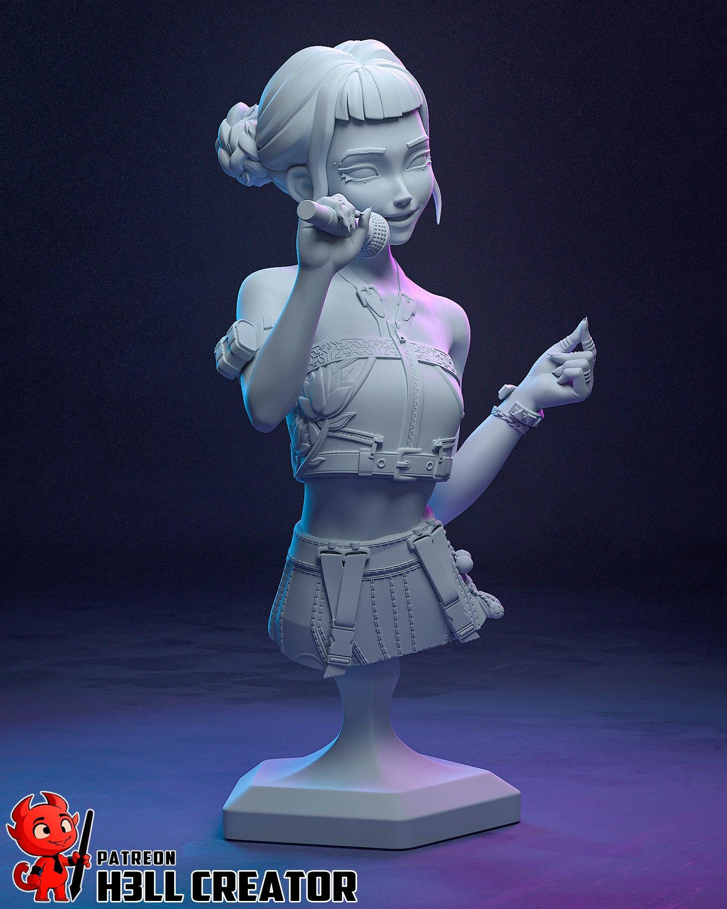 Zoey – Cyber Idol Demon Hunter | H3LLcreator | Full Model or Bust | K-Pop Demon Hunters Inspired | Premium Resin Print