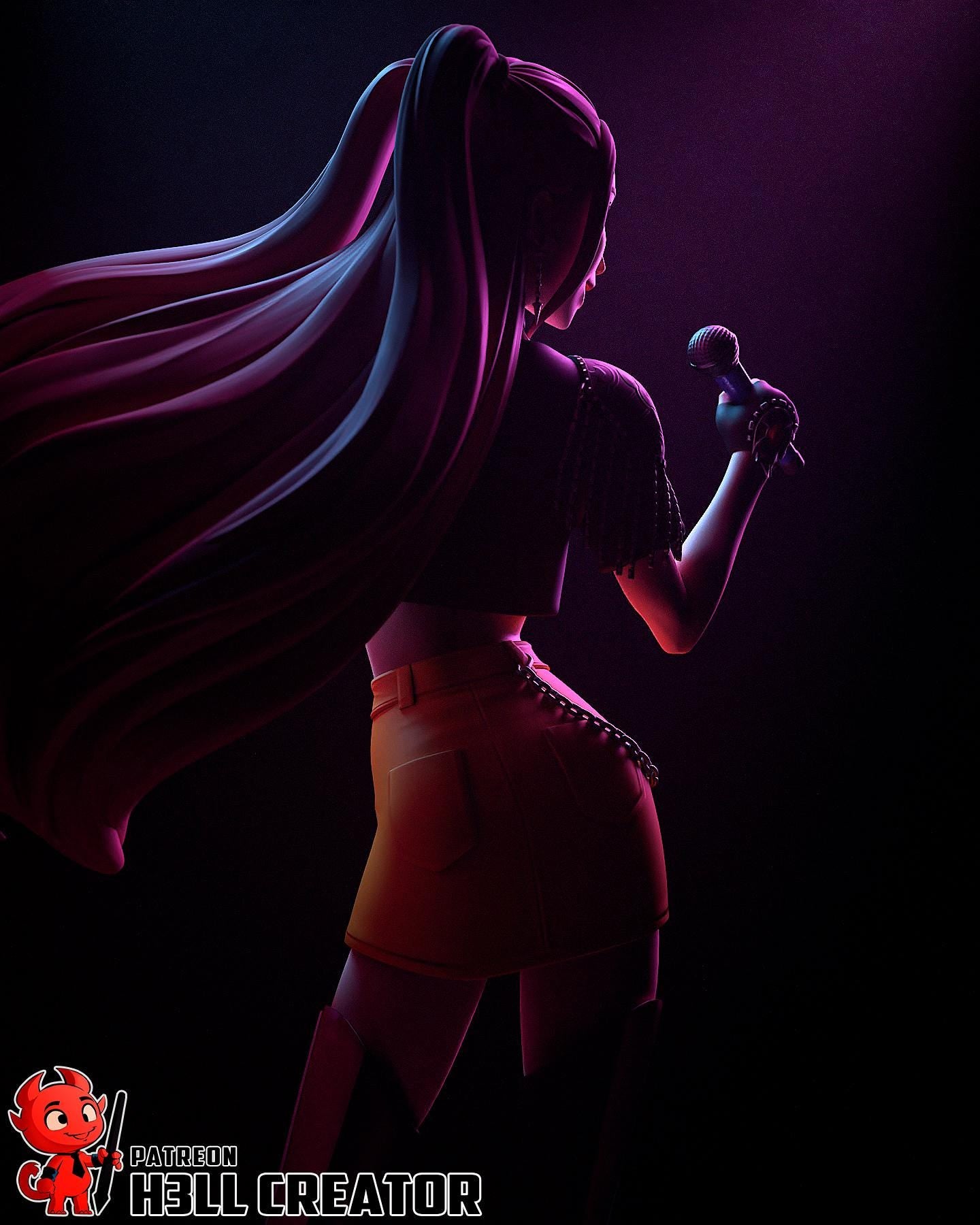 Mira – Shadow Tech Demon Hunter | H3LLcreator | Full Model or Bust | K-Pop Demon Hunters Inspired | Premium Resin Print