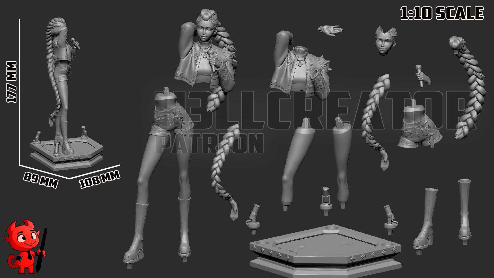 K-Pop Demon Hunters Diorama | Zoey, Rumi & Mira | H3LLcreator | Interlocking Display Set | Premium Resin Print