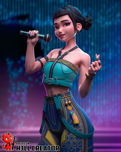 Zoey – Cyber Idol Demon Hunter | H3LLcreator | Full Model or Bust | K-Pop Demon Hunters Inspired | Premium Resin Print