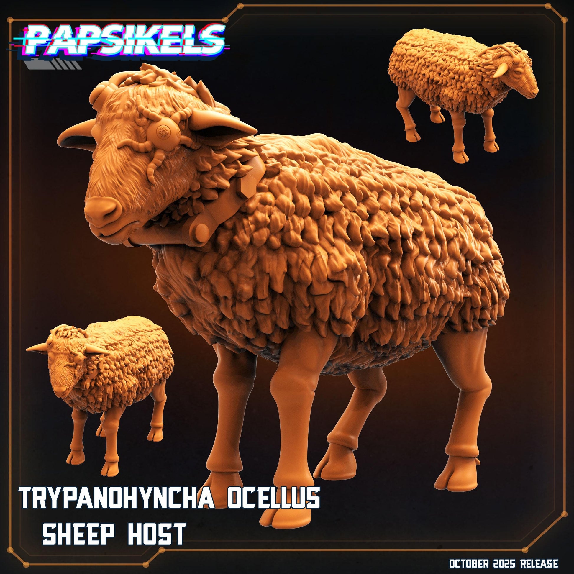 Trypanohyncha Ocellus (T.Ocellus) Sheep Host | 28 mm / 32 mm Scale | Alien Earth Inspired | Papsikels Miniatures