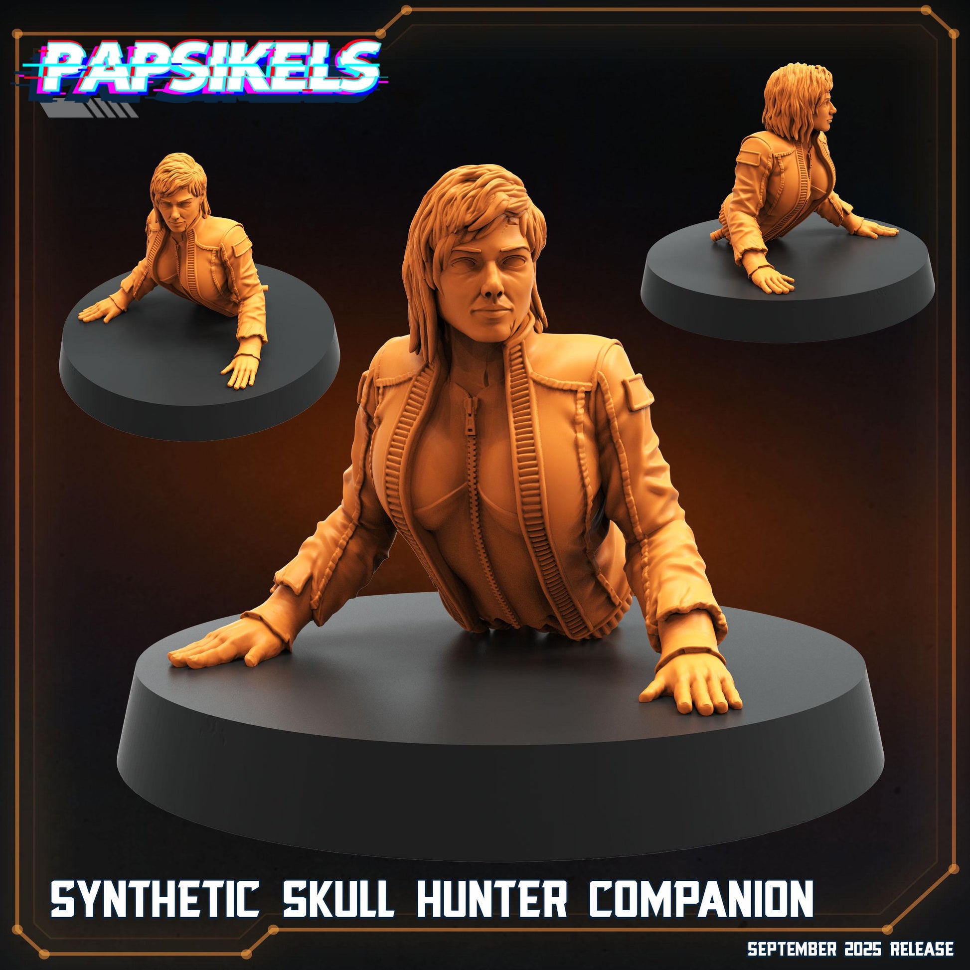 Synthetic Skull Hunter Companion (2 Variants) | Predator Badlands-Inspired Sci-Fi Miniatures | Papsikels September 2025 (28mm/32mm Scale)