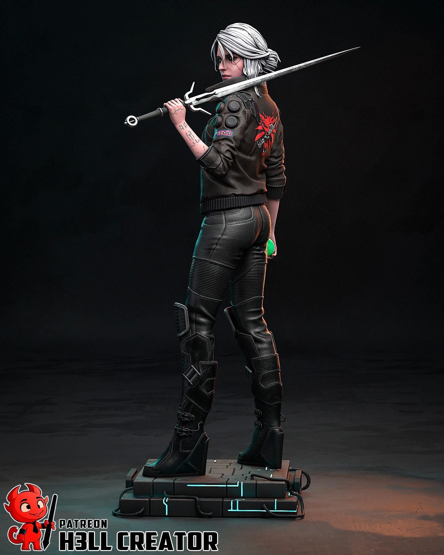Ciri – Cyberpunk 2077 Fan art | H3LLcreator | Full Model or Bust | Premium Resin Print