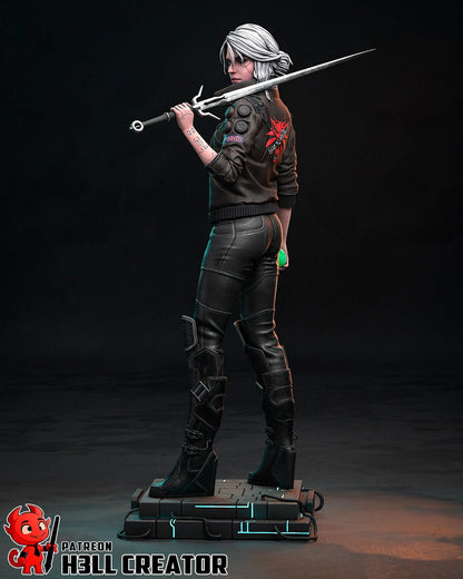 Ciri – Cyberpunk 2077 Fan art | H3LLcreator | Full Model or Bust | Premium Resin Print
