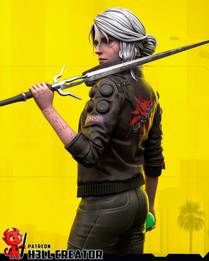 Ciri – Cyberpunk 2077 Fan art | H3LLcreator | Full Model or Bust | Premium Resin Print