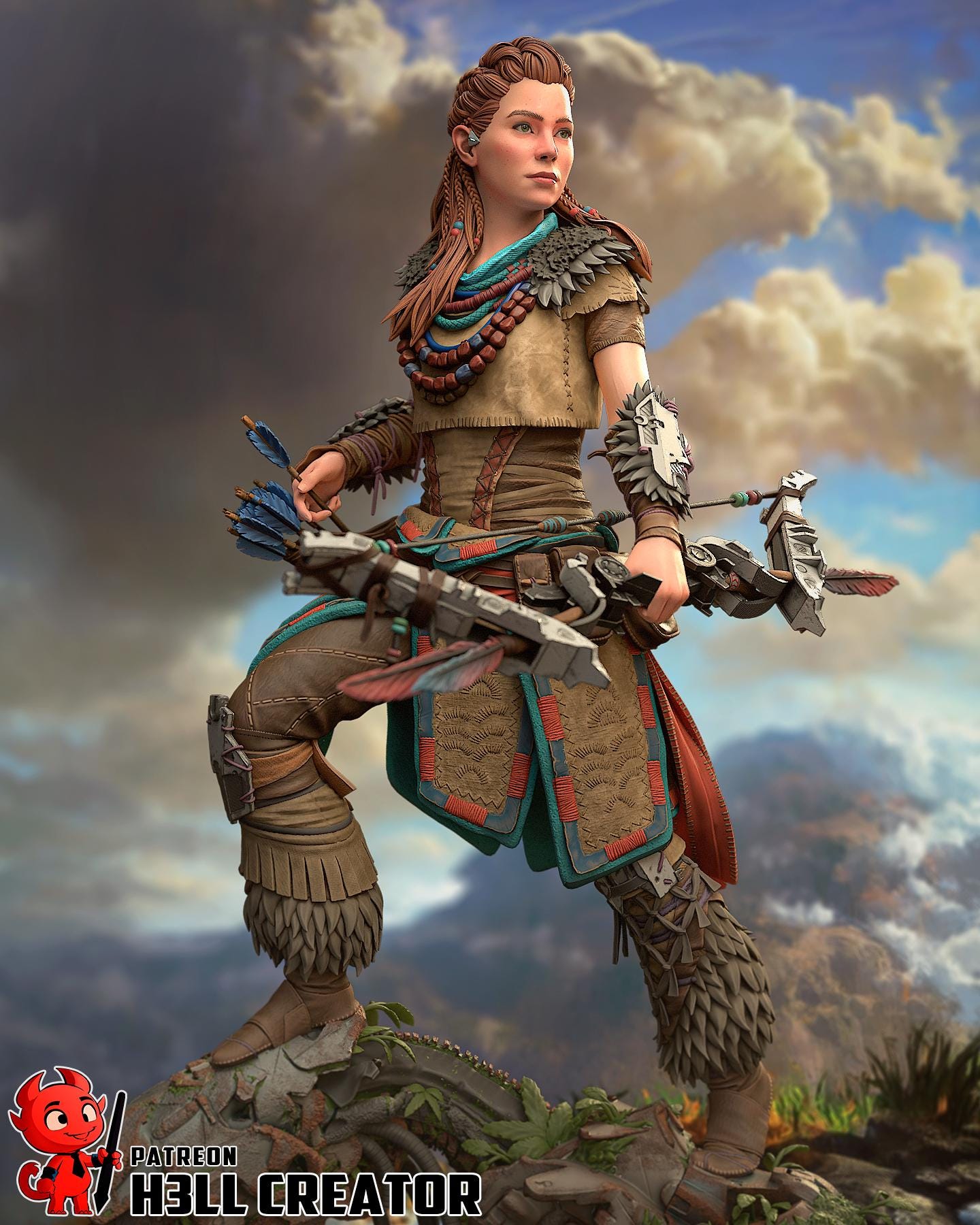 Aloy (Fan Art) – Horizon Zero Dawn | H3LLcreator | Full Model or Bust | Premium Resin Print