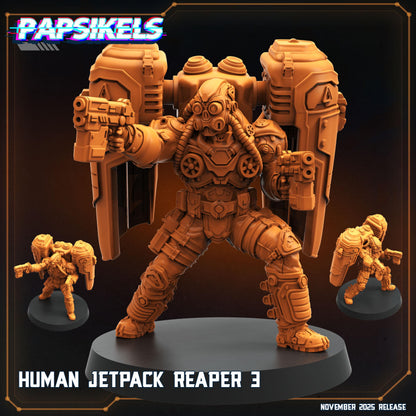 Human Jetpack Reaper 1–7 | Papsikels | Helldivers-Inspired | 28mm or 32mm Scale | Resin Miniatures