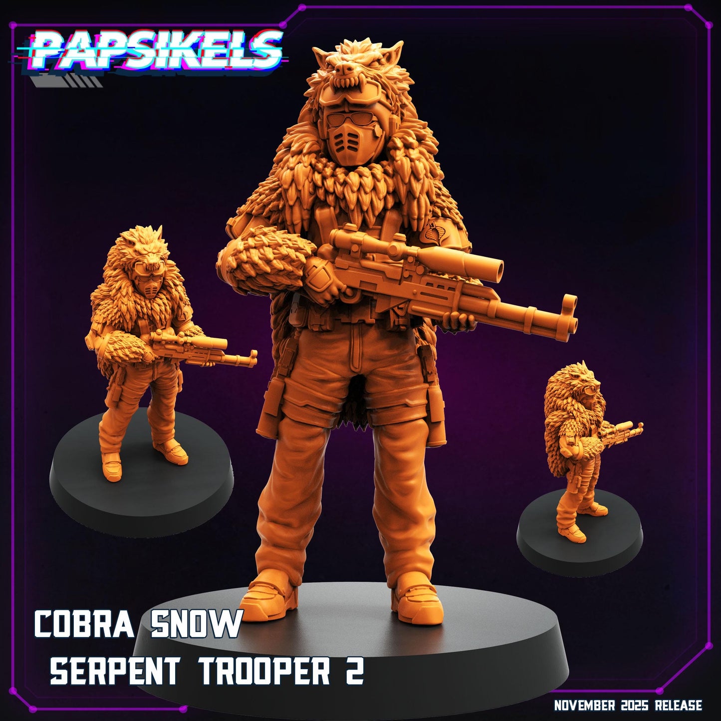 Cobra Snow Serpent Troopers | Papsikels | Eyed Snake Commandos | Resin Miniatures | 28 mm / 32 mm Scale