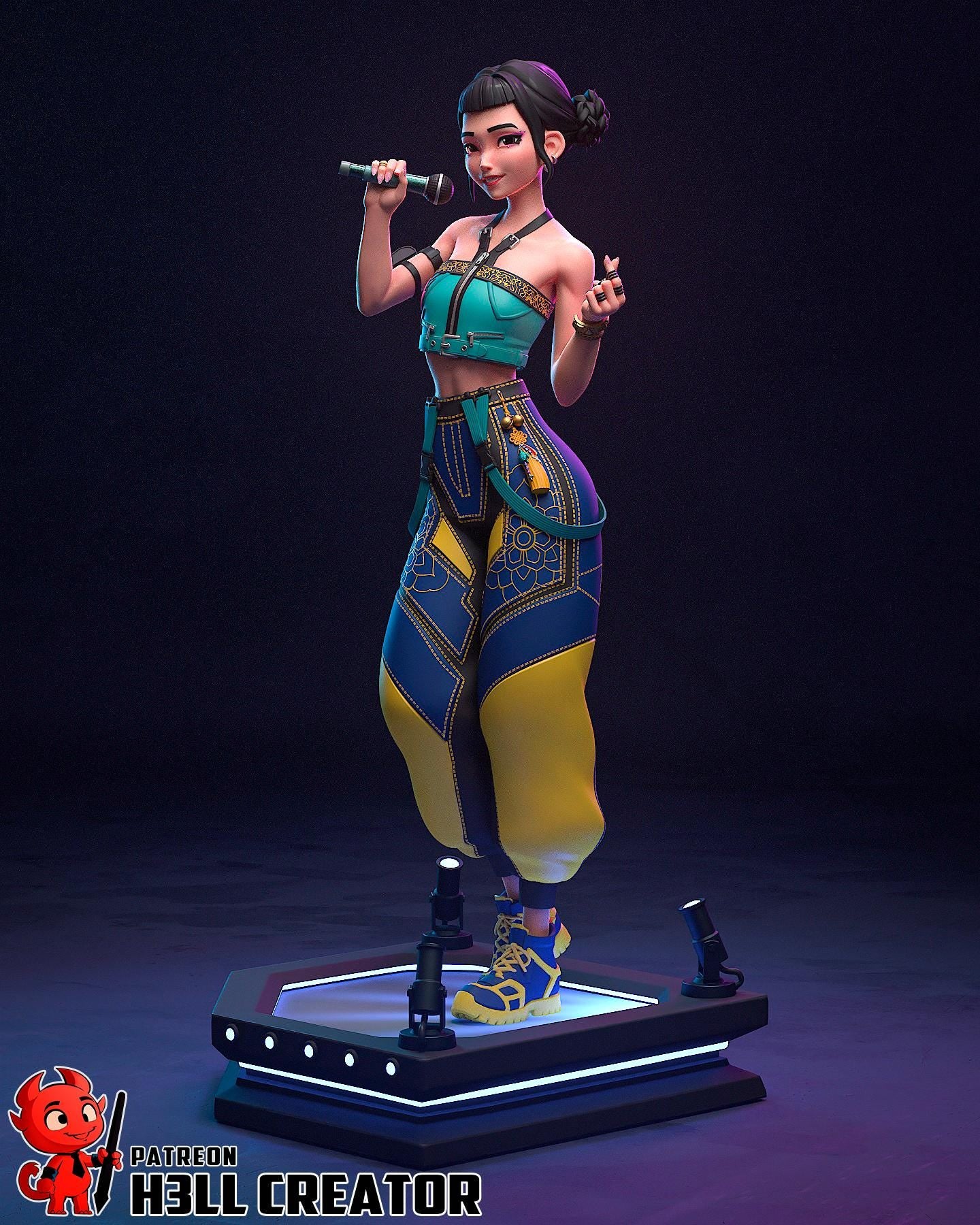 Zoey – Cyber Idol Demon Hunter | H3LLcreator | Full Model or Bust | K-Pop Demon Hunters Inspired | Premium Resin Print