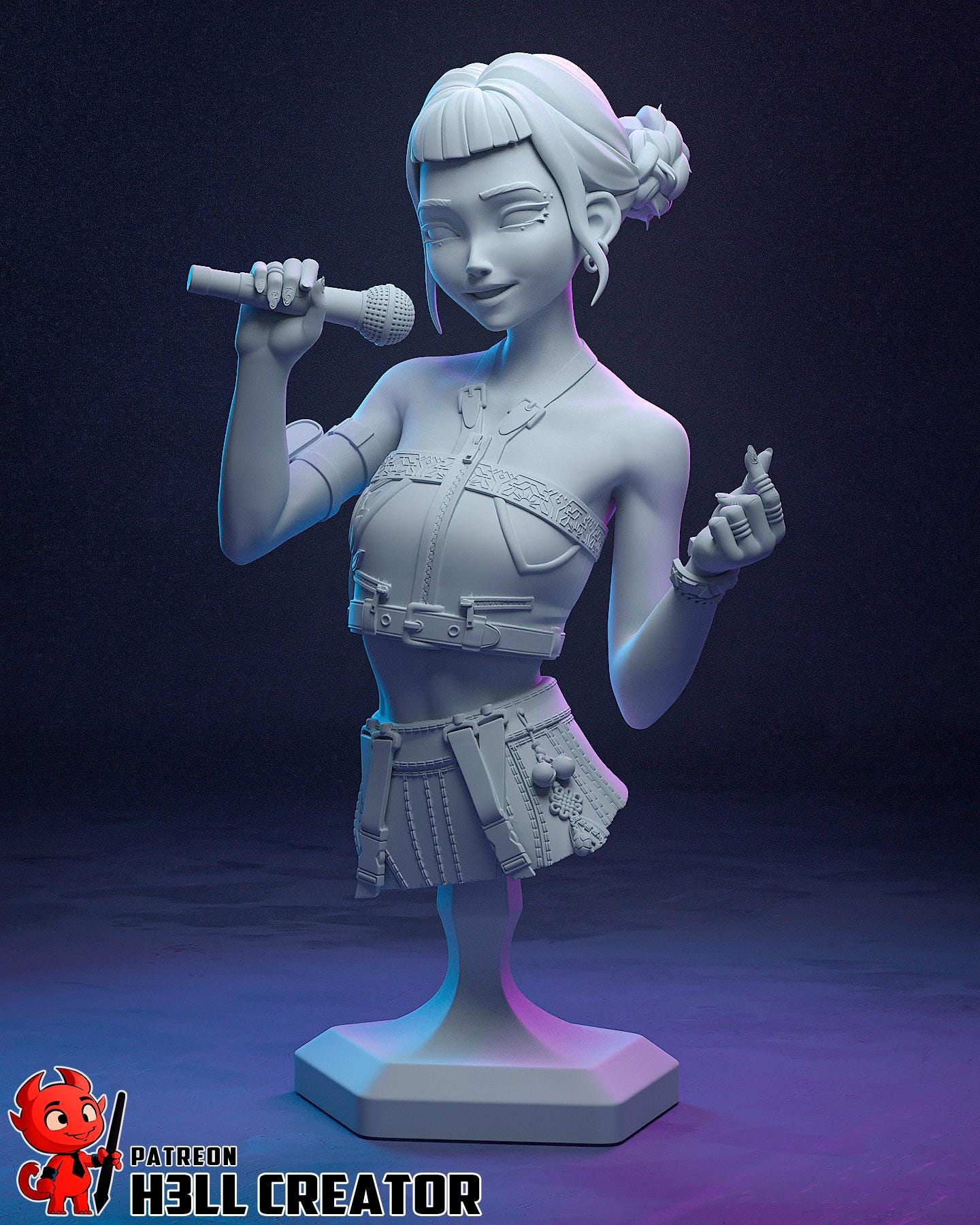 Zoey – Cyber Idol Demon Hunter | H3LLcreator | Full Model or Bust | K-Pop Demon Hunters Inspired | Premium Resin Print