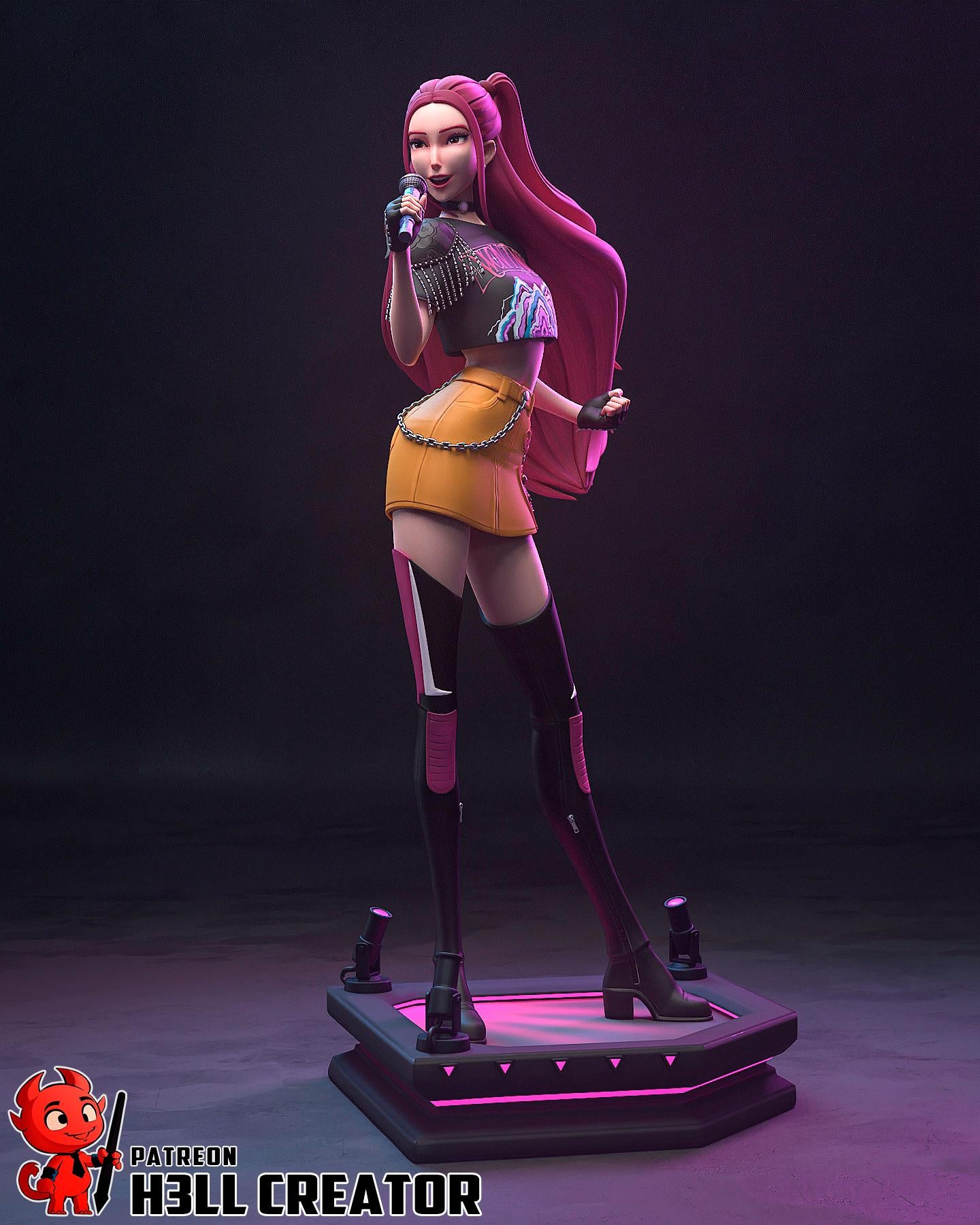 Mira – Shadow Tech Demon Hunter | H3LLcreator | Full Model or Bust | K-Pop Demon Hunters Inspired | Premium Resin Print