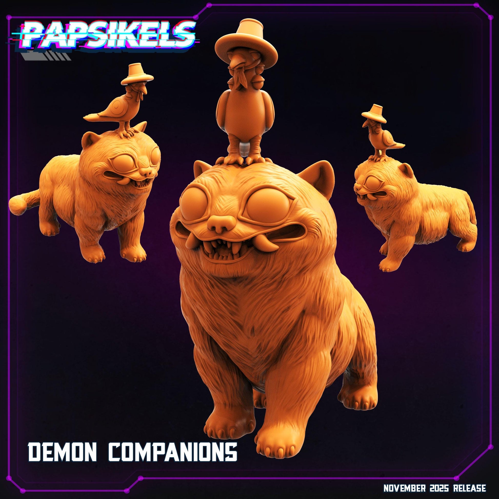 Derpy & Sussie – Demon Companions | Kpop Demon Hunters | Papsikels Miniatures - 28mm/32mm 3D Resin Models for RPG and TTRPG