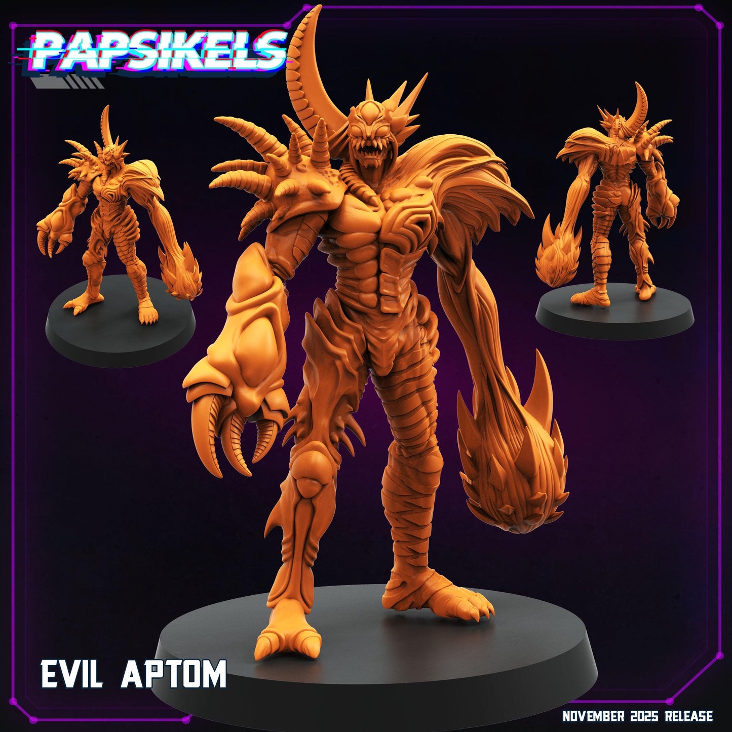 Evil Aptom | Bio-Weapon Stalker | Guyver-Inspired Resin Miniature | Choose Pose or Full Set | 28mm / 32mm Scale | 40mm Base