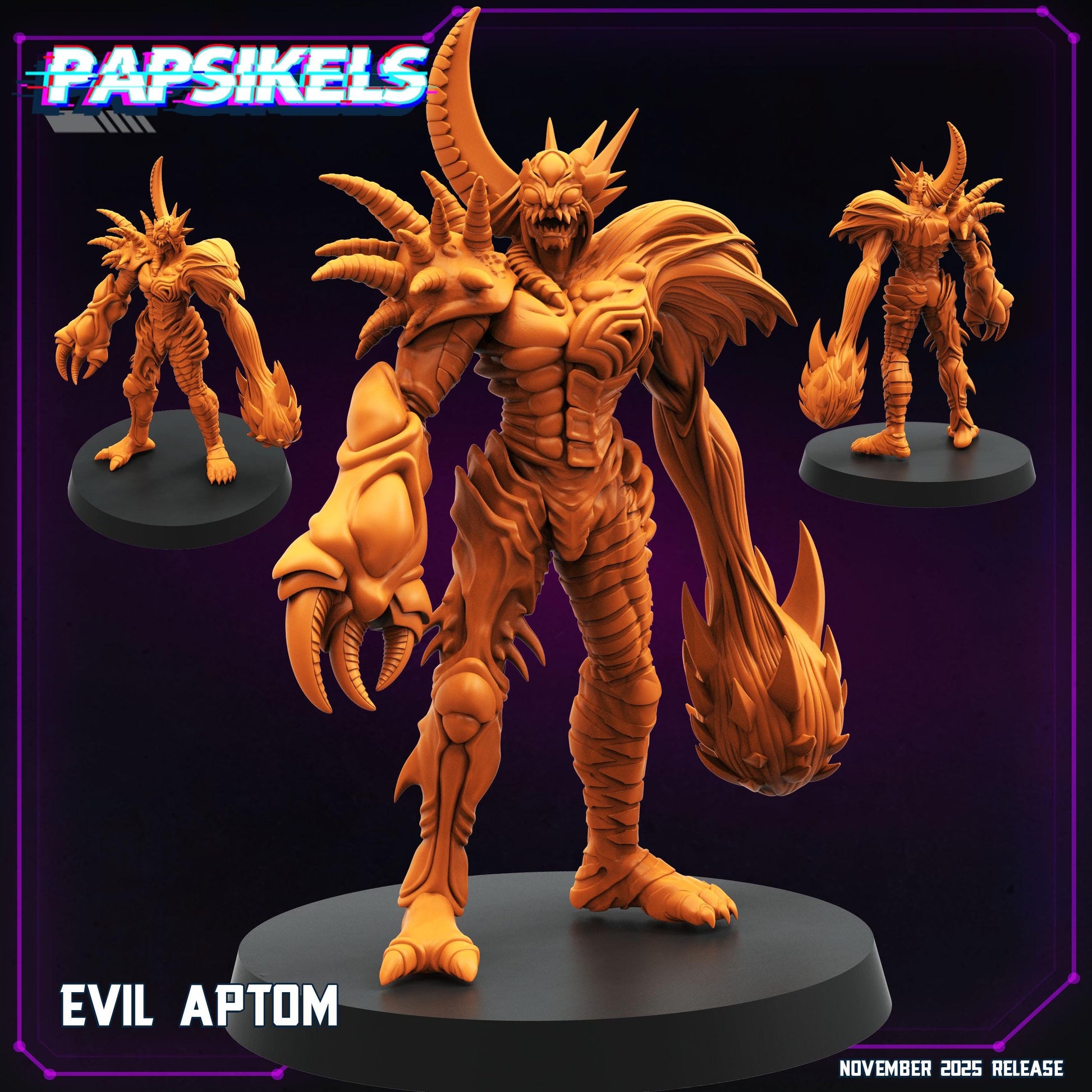 Evil Aptom | Bio-Weapon Stalker | Guyver-Inspired Resin Miniature | Choose Pose or Full Set | 28mm / 32mm Scale | 40mm Base