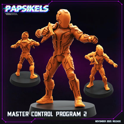Master Control Program | Tron-Inspired Resin Miniature | 28mm / 32mm Scale | 25mm Base | Choose Pose or Set | Papsikels