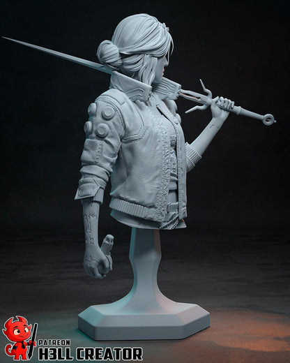 Ciri – Cyberpunk 2077 Fan art | H3LLcreator | Full Model or Bust | Premium Resin Print