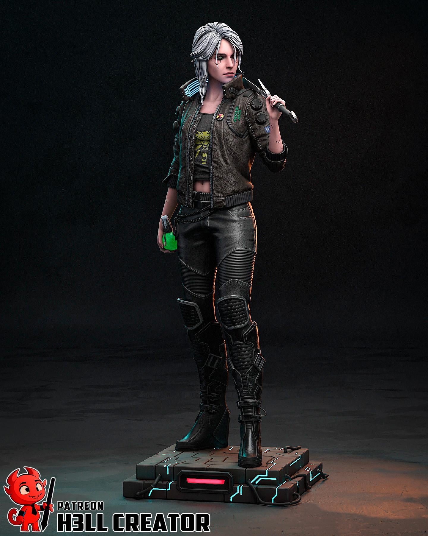 Ciri – Cyberpunk 2077 Fan art | H3LLcreator | Full Model or Bust | Premium Resin Print