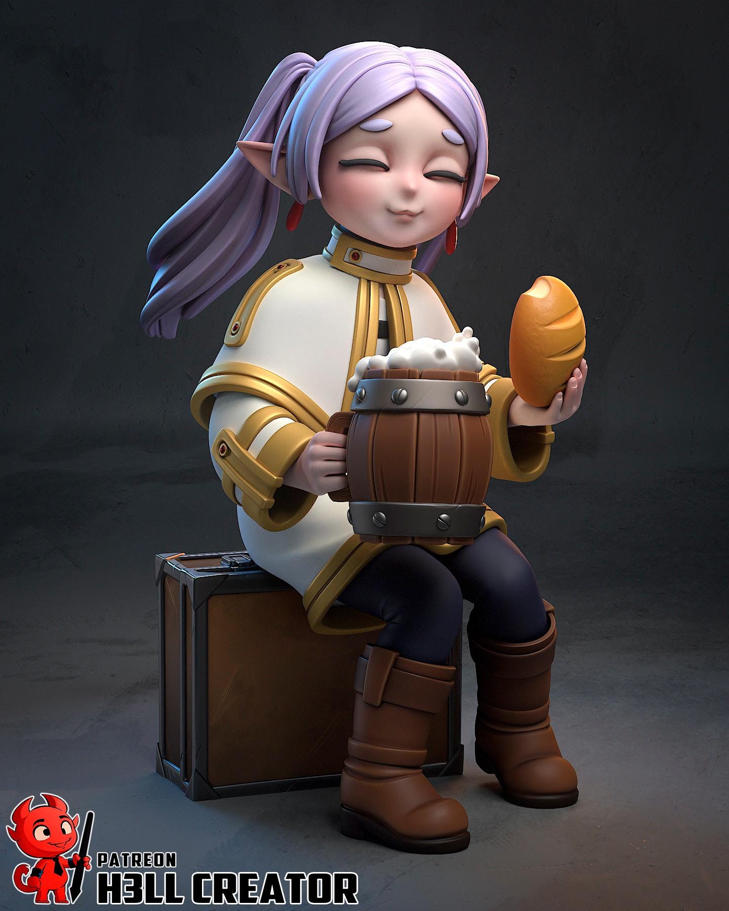Frieren (Fan Art) – Frieren Beyond Journey’s End | H3LLcreator | 1:10 Scale Resin Model | Premium Collector Print