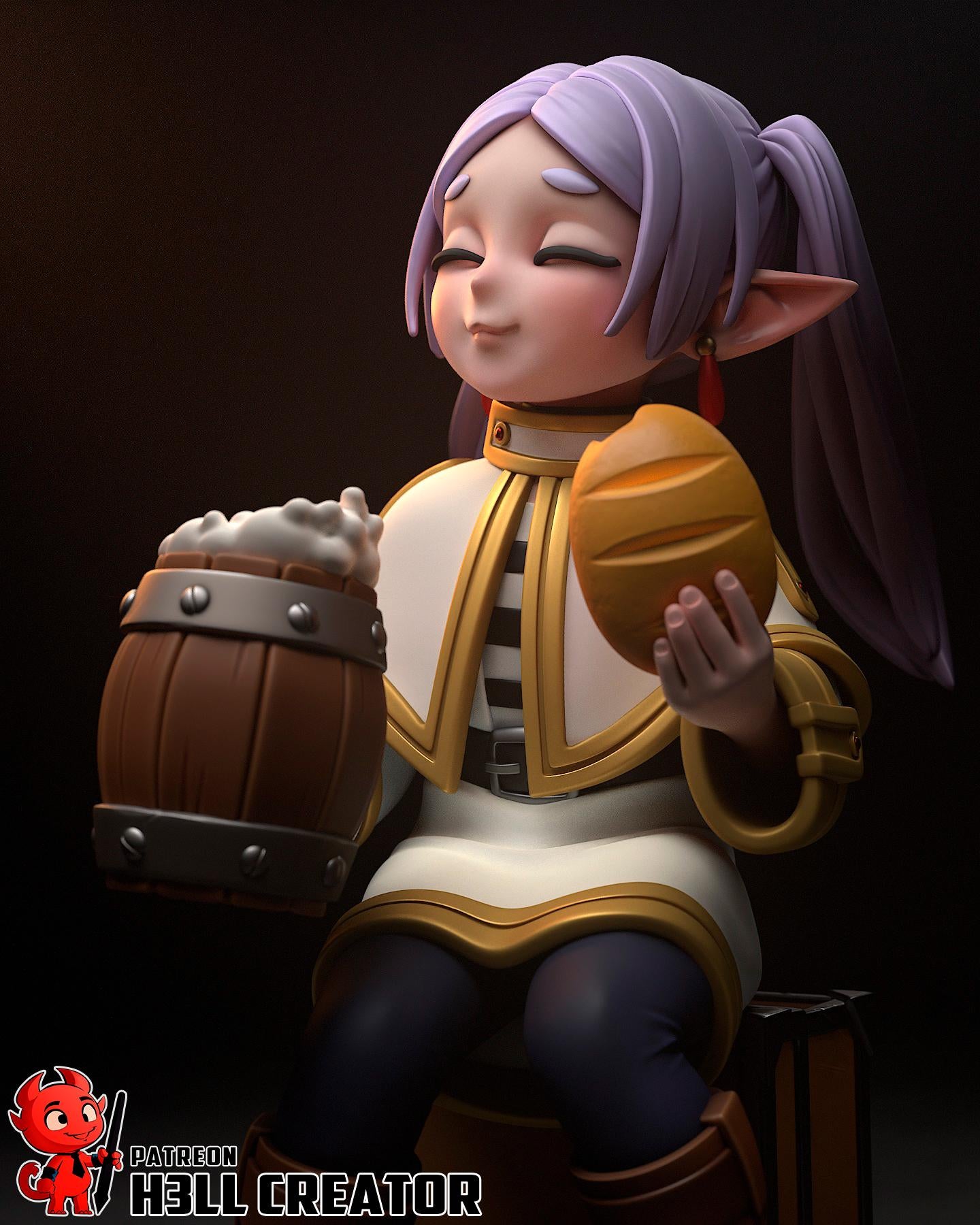 Frieren (Fan Art) – Frieren Beyond Journey’s End | H3LLcreator | 1:10 Scale Resin Model | Premium Collector Print
