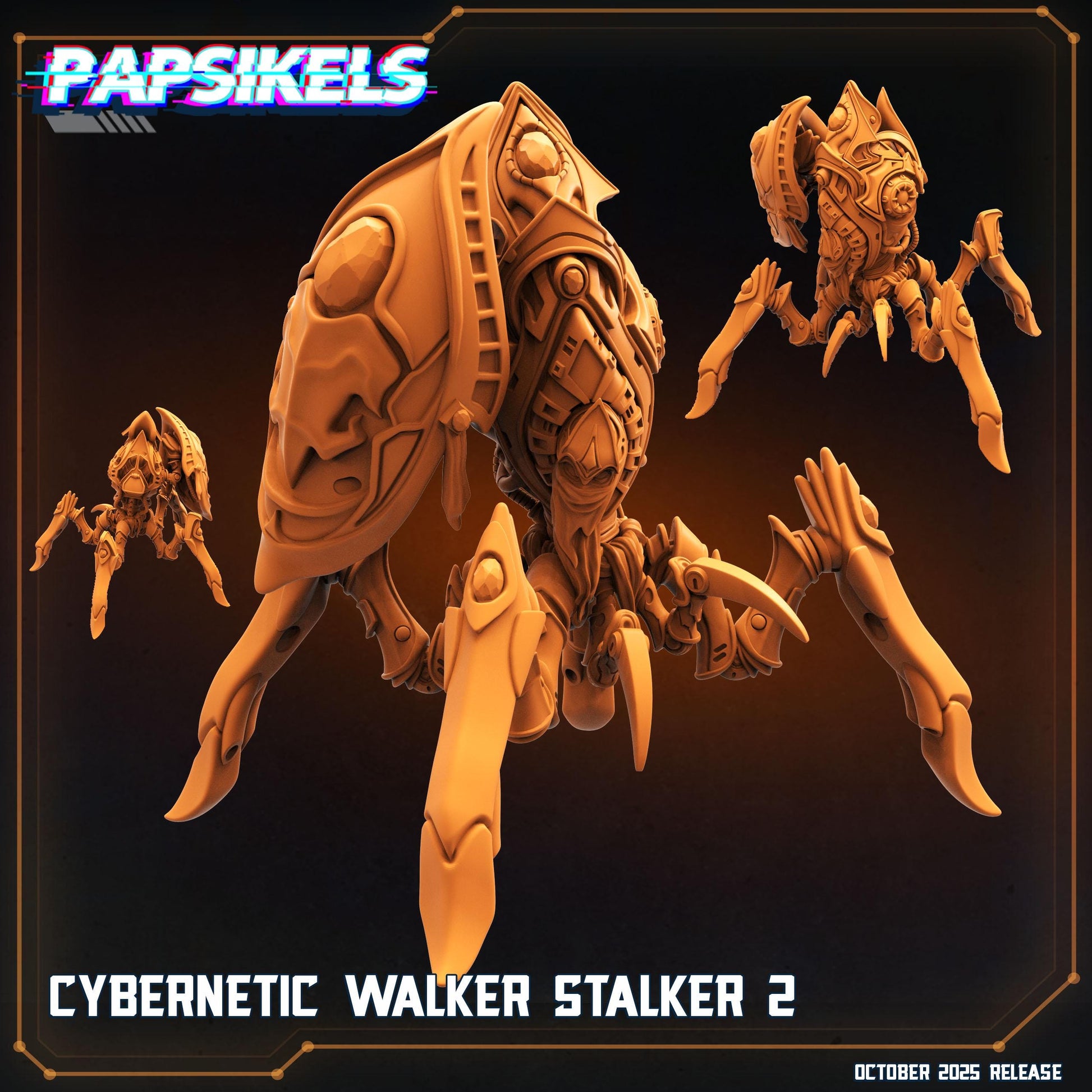 Cybernetic Walker Stalkers | Papsikels | StarCraft-Inspired | 28mm or 32mm Scale | Resin Miniatures