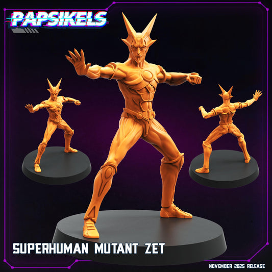 Superhuman Mutant Zet | Bio-Armour Hero | Guyver-Inspired Resin Miniature | 28mm / 32mm Scale | 25mm Base | Choose Pose or Set | Papsikels