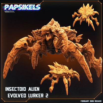 Papsikels Insectoid Alien Evolved Lurker 2 resin miniature render