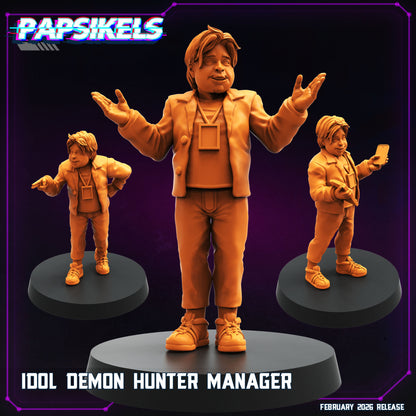 KPop Demon Hunters fanart Idol Demon Hunter Manager complete set of three Papsikels cyberpunk resin miniatures