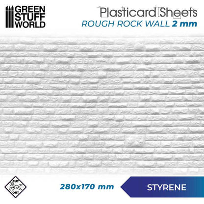 Green Stuff World: Textured Styrene Plasticard Sheet - Rock Wall Rough