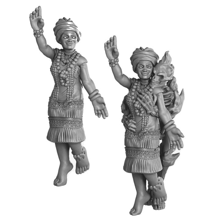 Marie Laveau Voodoo Queen resin miniature variants in matte light grey