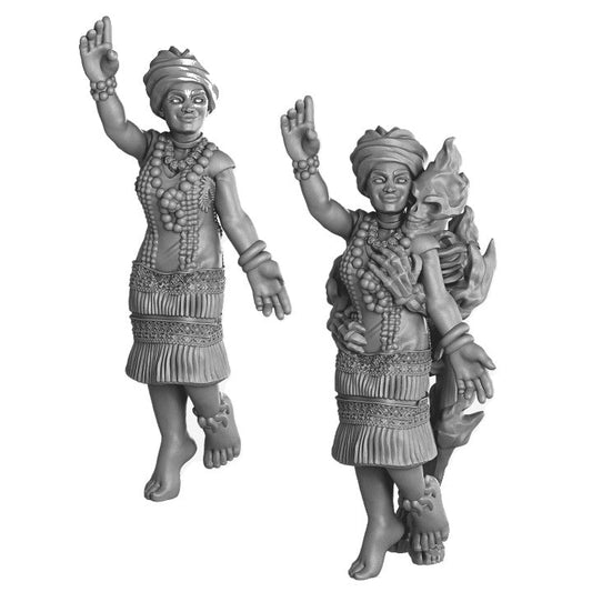 Marie Laveau Voodoo Queen resin miniature variants in matte light grey