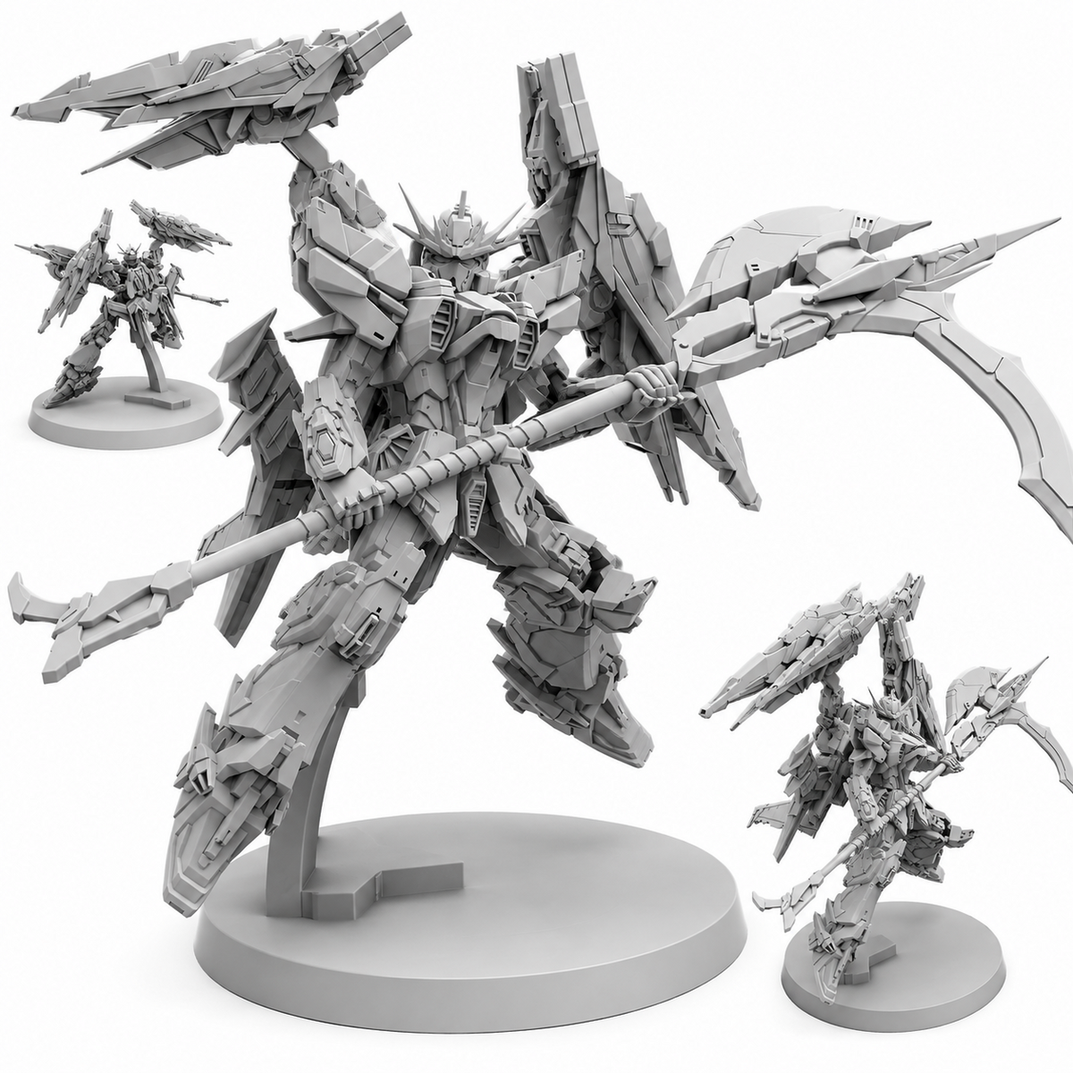 Papsikels FKMSA Super Advance Battle Droid Judge Moonlight cyberpunk mecha resin miniature on white background
