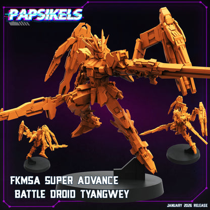 Papsikels FKMSA Super Advance Battle Droid Tyangwey futuristic cyberpunk battle droid with dual blade weapons