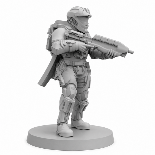 Papsikels Democracy Troopers Recon Helljumper sci-fi resin miniature on white background