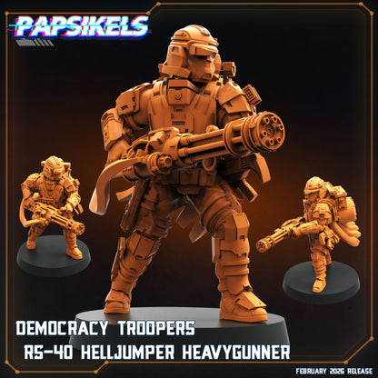 Papsikels Democracy Troopers RS-40 Helljumper Heavygunner sci-fi miniature with rotary gun