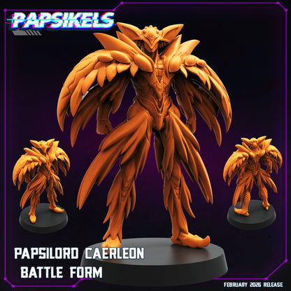 Papsilord Caerleon battle form Papsikels cyberpunk sci fi resin miniature shown from multiple angles
