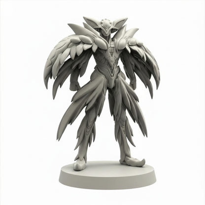 Papsilord Caerleon battle form Papsikels cyberpunk sci fi resin miniature on white background
