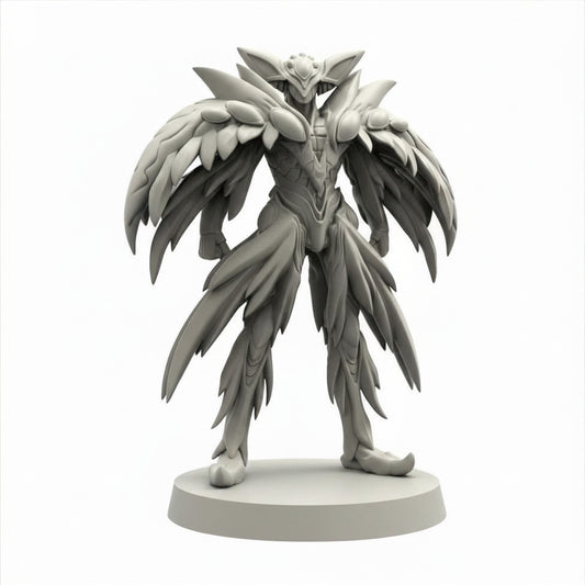 Papsilord Caerleon battle form Papsikels cyberpunk sci fi resin miniature on white background