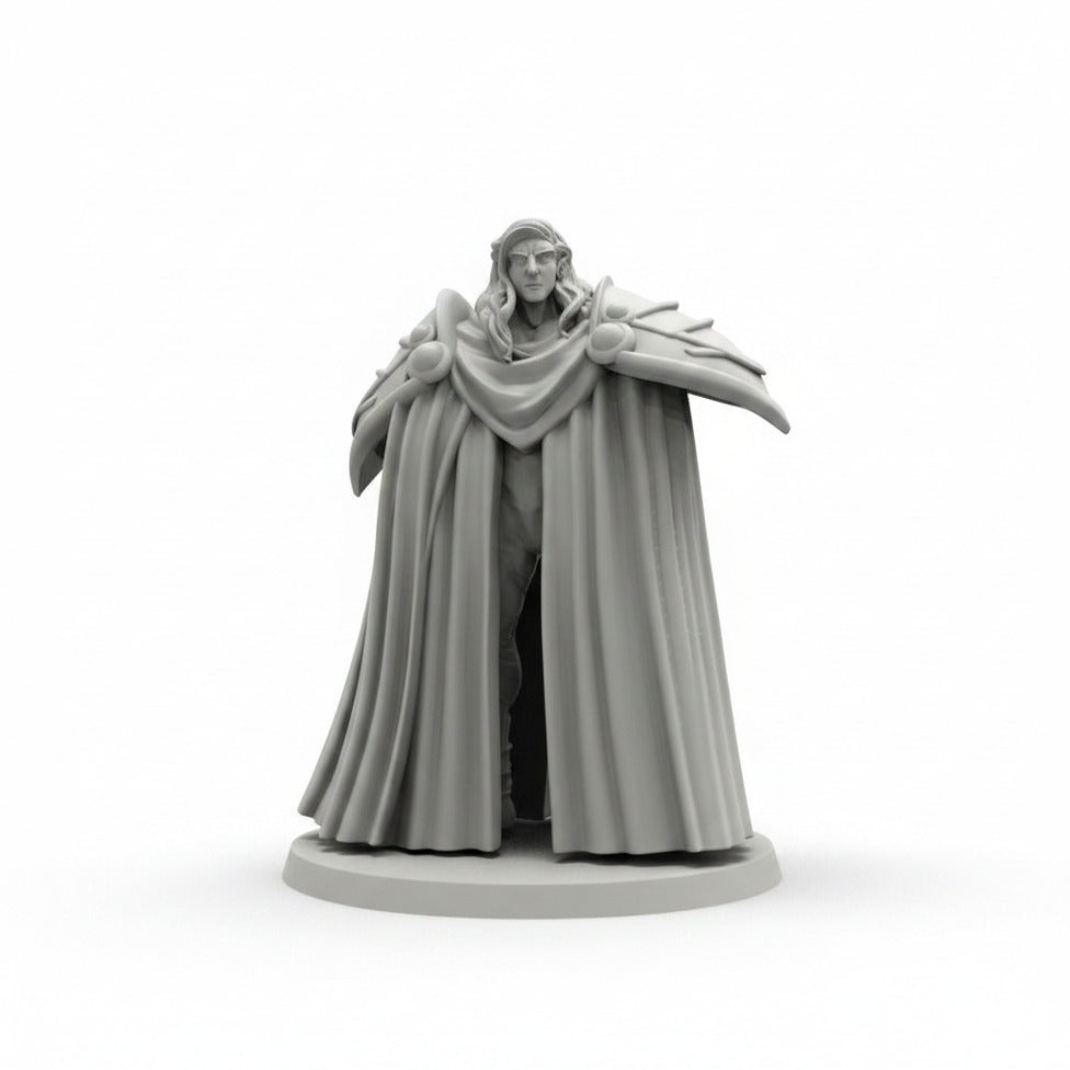 Papsilord Caerleon human form Papsikels cyberpunk sci fi resin miniature on white background