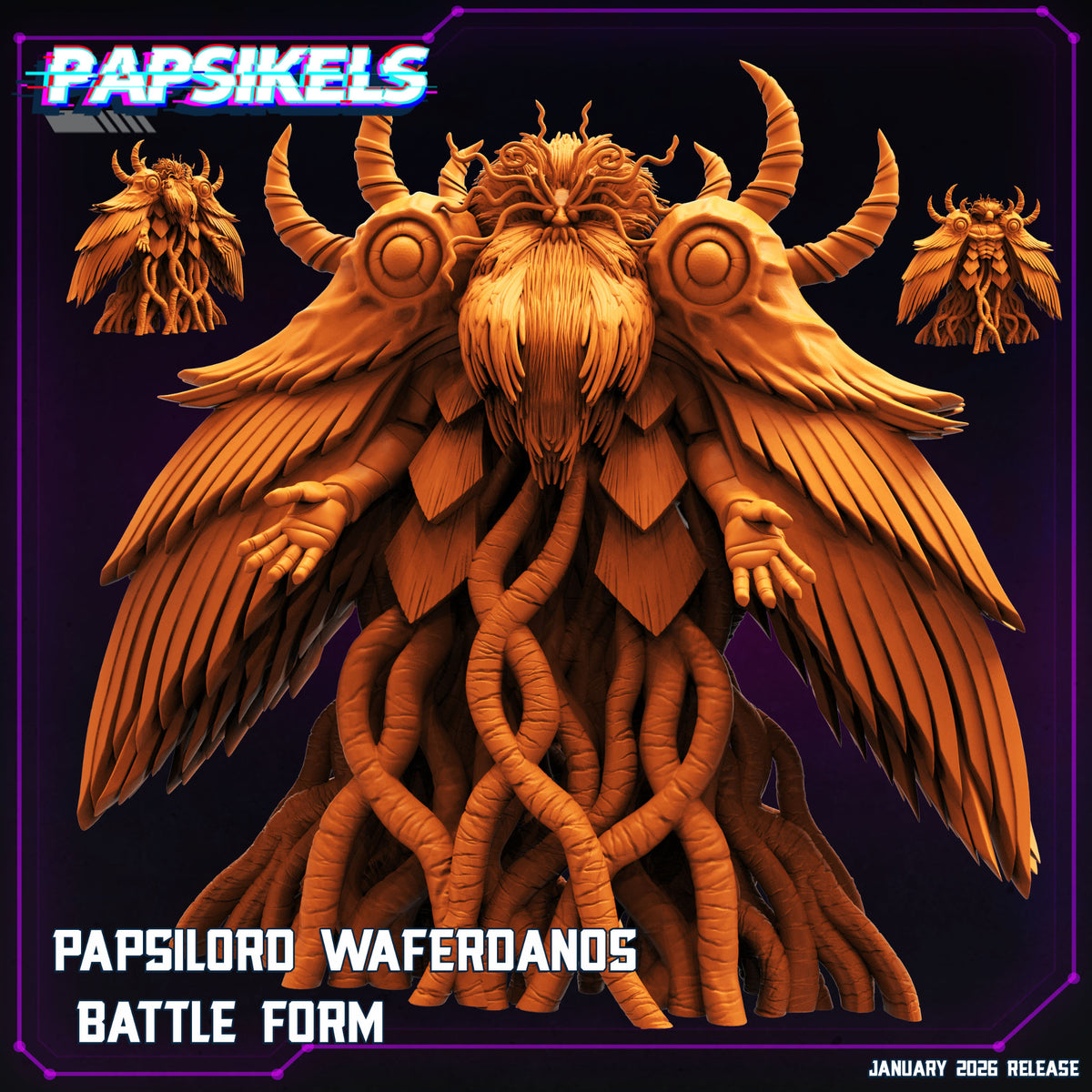 Papsilord Waferdanos battle form by Papsikels shown from multiple angles