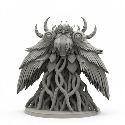 Papsilord Waferdanos battle form resin miniature on white background
