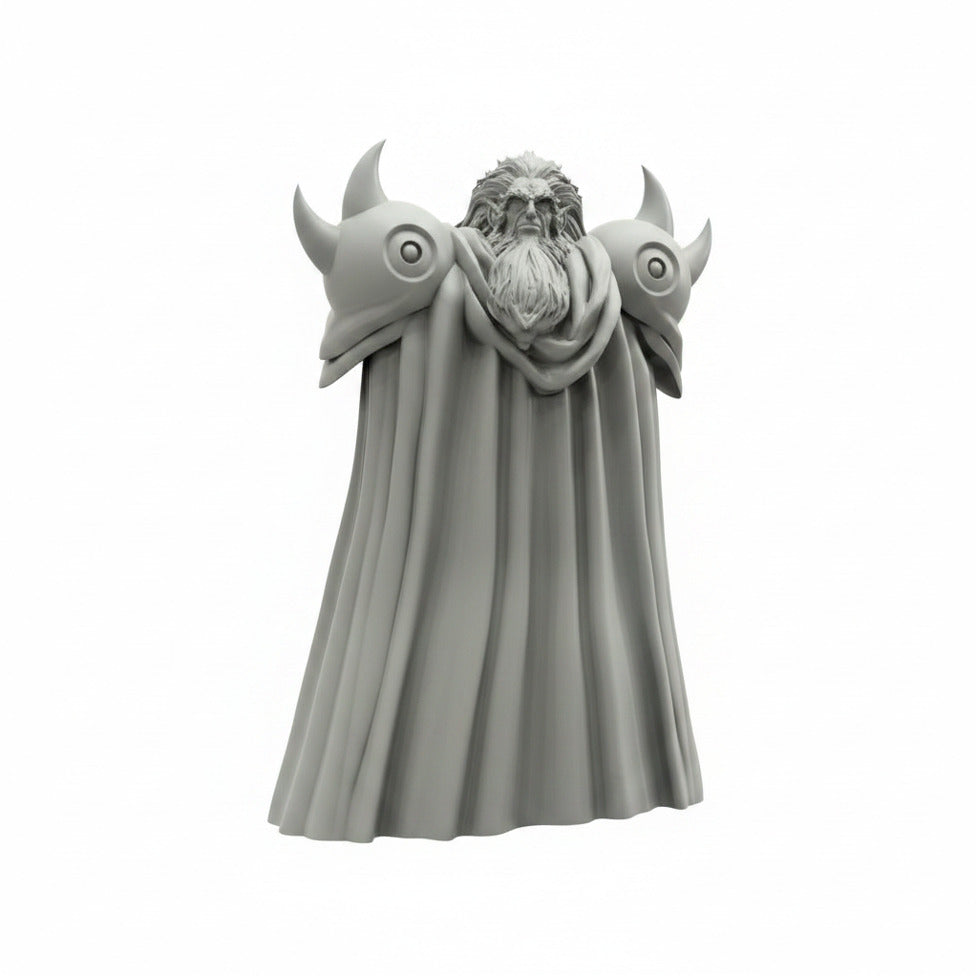 Papsilord Waferdanos human form resin miniature on white background
