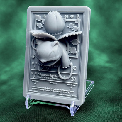 Ivysaur - 3D Printed Pokemon Card Wall Hanger | Fan Art | Pokemon TCG | Resin Model | ABC3D Models