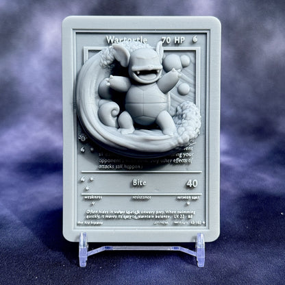 Wartortle - 3D Printed Pokemon Card Wall Hanger | Fan Art | Pokemon TCG | Resin Model | ABC3D Models