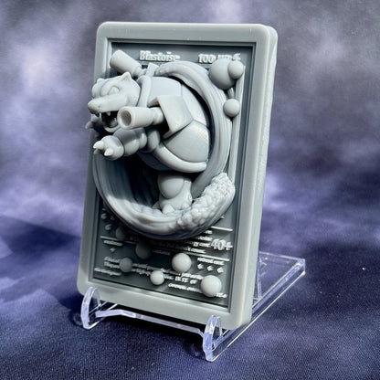 Blastoise - 3D Printed Pokemon Card Wall Hanger | Fan Art | Pokemon TCG | Resin Model | ABC3D Models