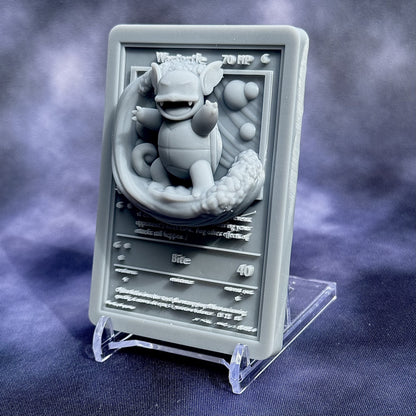 Wartortle - 3D Printed Pokemon Card Wall Hanger | Fan Art | Pokemon TCG | Resin Model | ABC3D Models