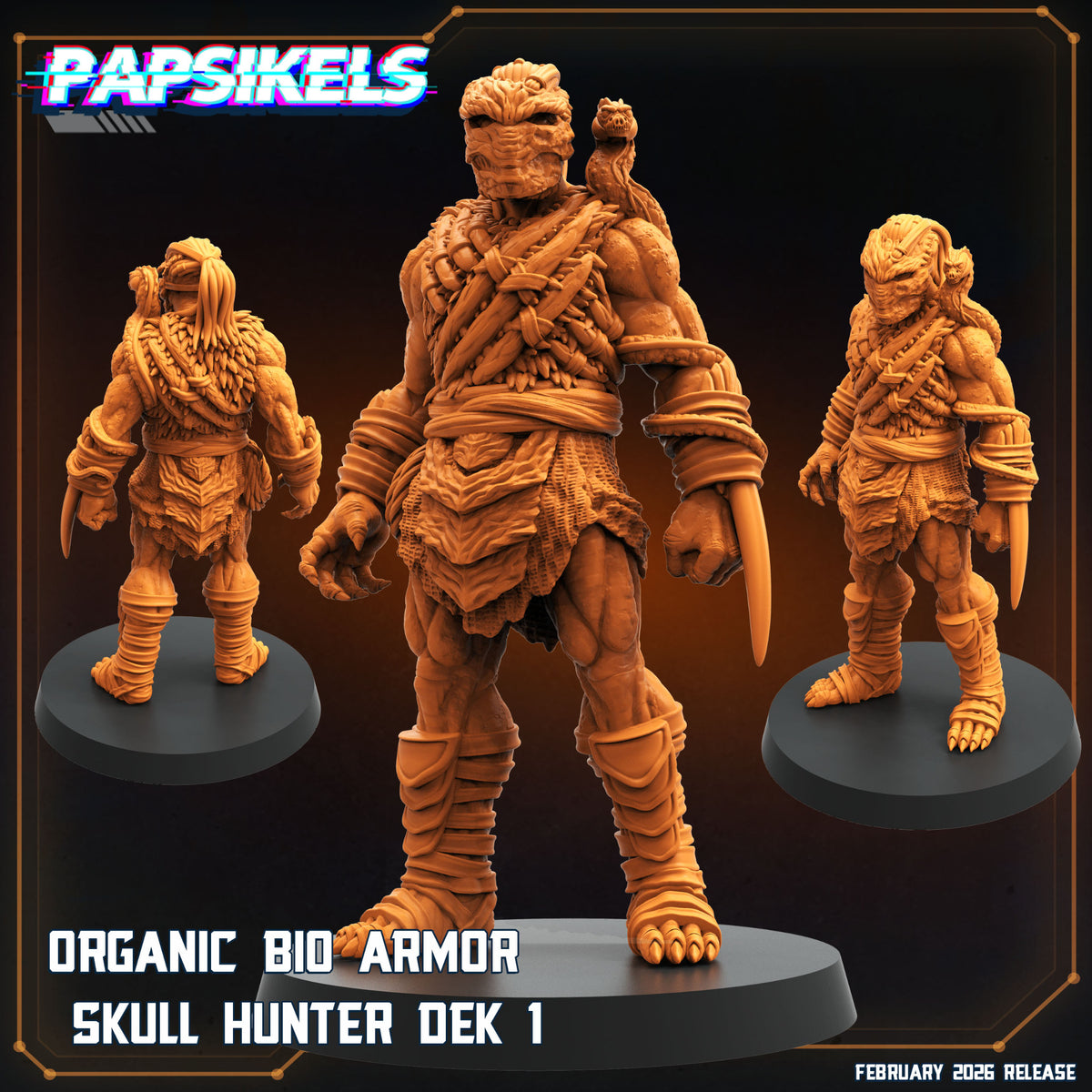 Predator Badlands Dek Organic Bio Armor Skull Hunter Subject 1 Papsikels resin miniature